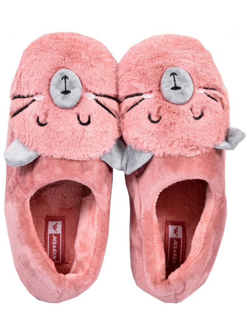 PANTOUFLE Femme Chausson Fantaisie Rose framboise - Kiabi