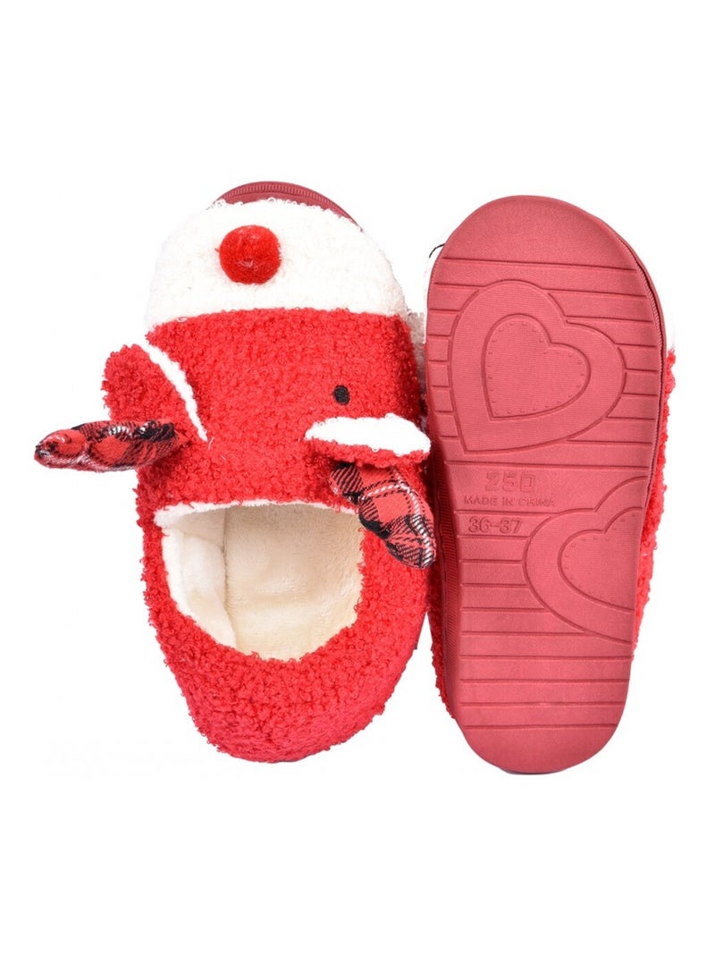 PANTOUFLE Femme Chausson Fantaisie Rouge - Kiabi