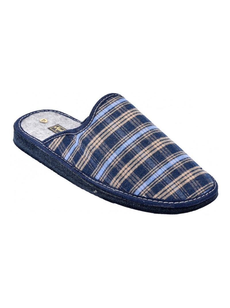 Pantoufle HOMME Mule JACQUARD Bleu marine - Kiabi