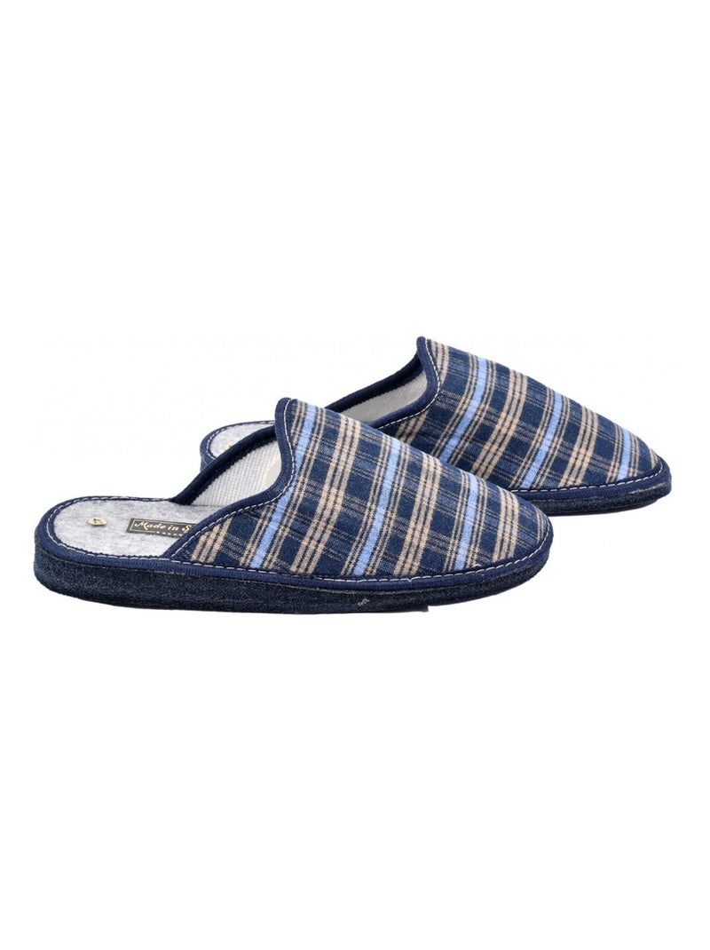 Pantoufle HOMME Mule JACQUARD Bleu marine - Kiabi