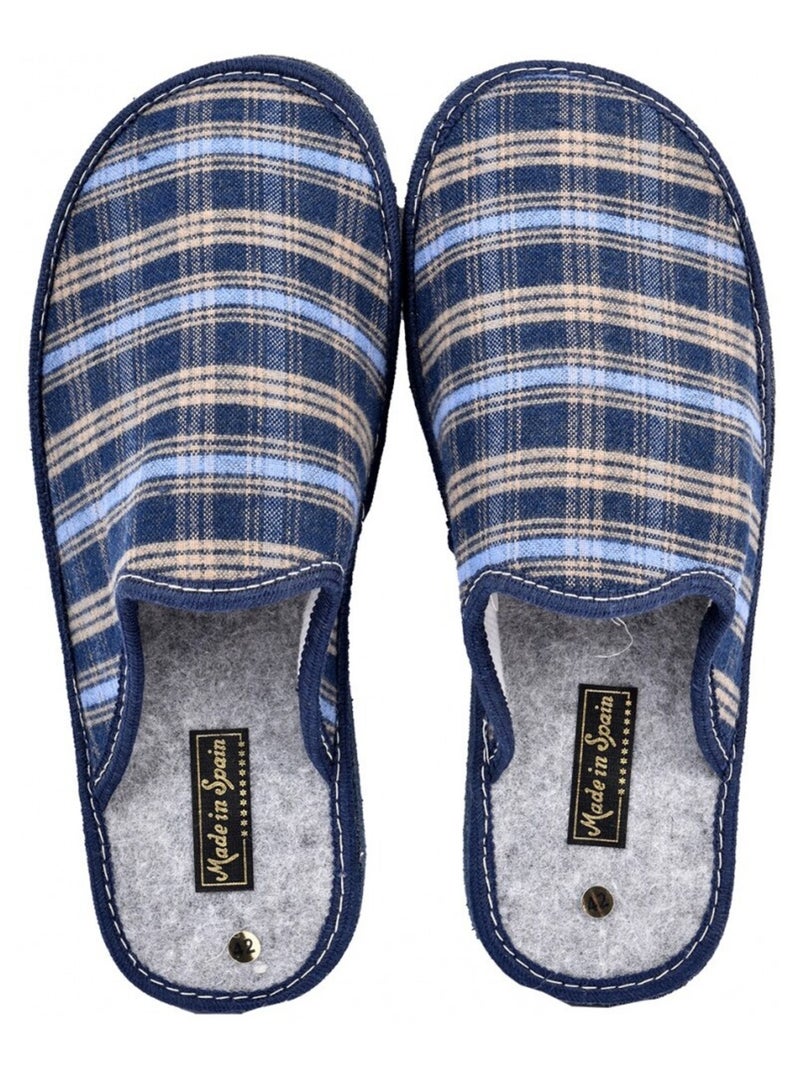 Pantoufle HOMME Mule JACQUARD Bleu marine - Kiabi