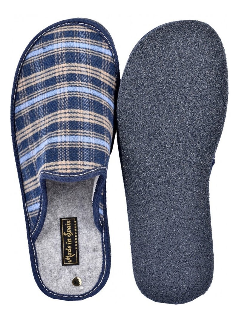 Pantoufle HOMME Mule JACQUARD Bleu marine - Kiabi