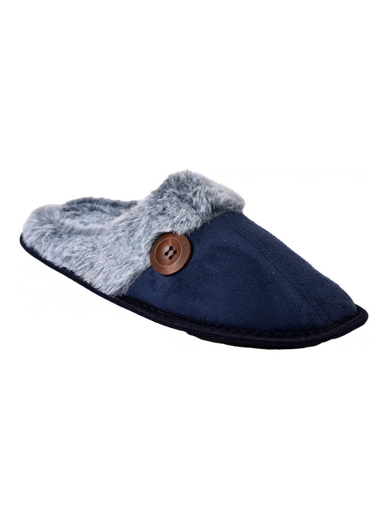 Pantoufle HOMME SUEDINE Bleu marine - Kiabi