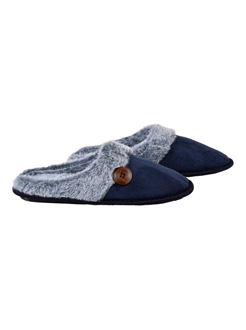 Pantoufle HOMME SUEDINE Bleu marine - Kiabi