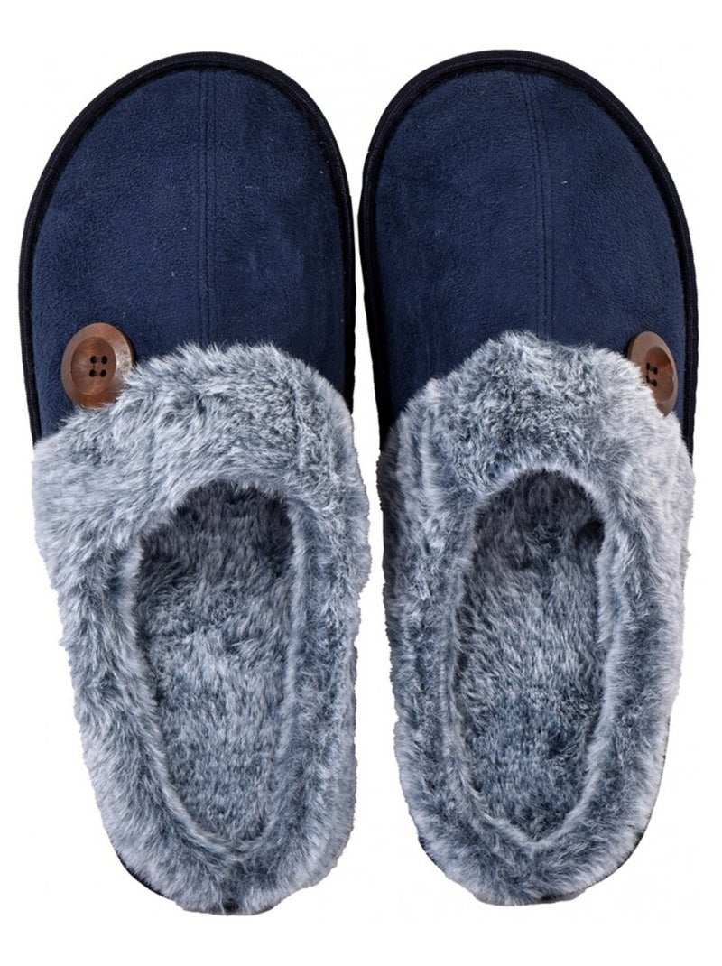 Pantoufle HOMME SUEDINE Bleu marine - Kiabi