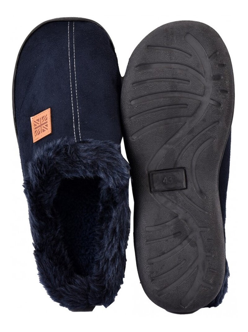 Pantoufle HOMME SUEDINE Bleu marine - Kiabi