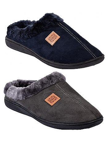 Pantoufle HOMME SUEDINE Pack de 2