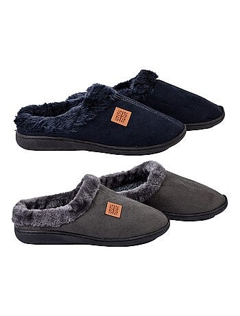Pantoufle HOMME SUEDINE Pack de 2