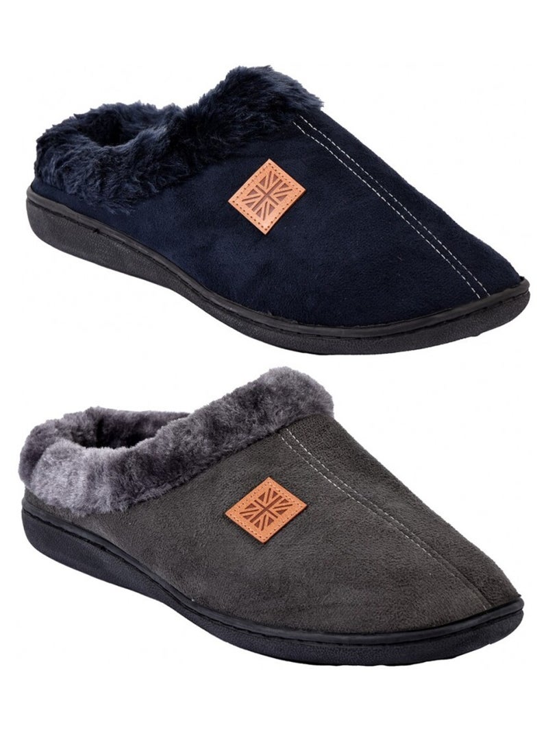 Pantoufle HOMME SUEDINE  Pack de 2 Multicolore - Kiabi