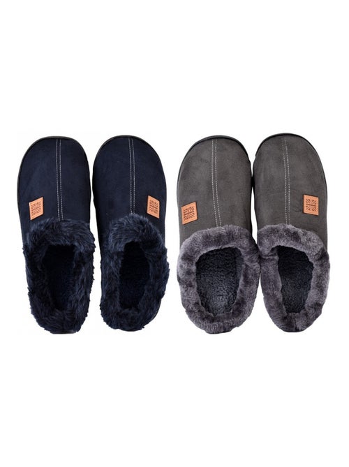 Pantoufle HOMME SUEDINE  Pack de 2 - Kiabi
