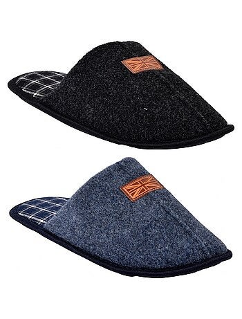 Pantoufle HOMME SUEDINE Pack de 2