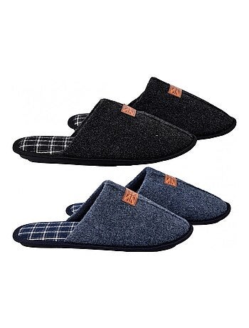 Pantoufle HOMME SUEDINE Pack de 2