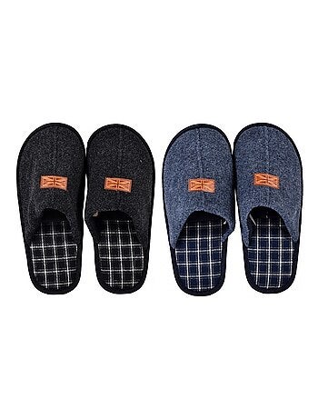 Pantoufle HOMME SUEDINE Pack de 2