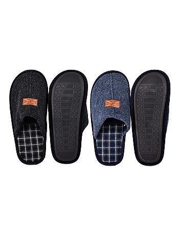 Pantoufle HOMME SUEDINE Pack de 2