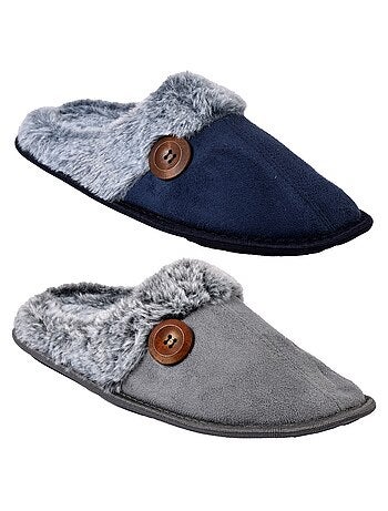 Pantoufle HOMME SUEDINE Pack de 2