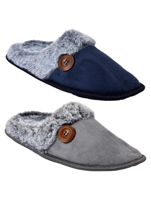 Pantoufle HOMME SUEDINE  Pack de 2 - Kiabi
