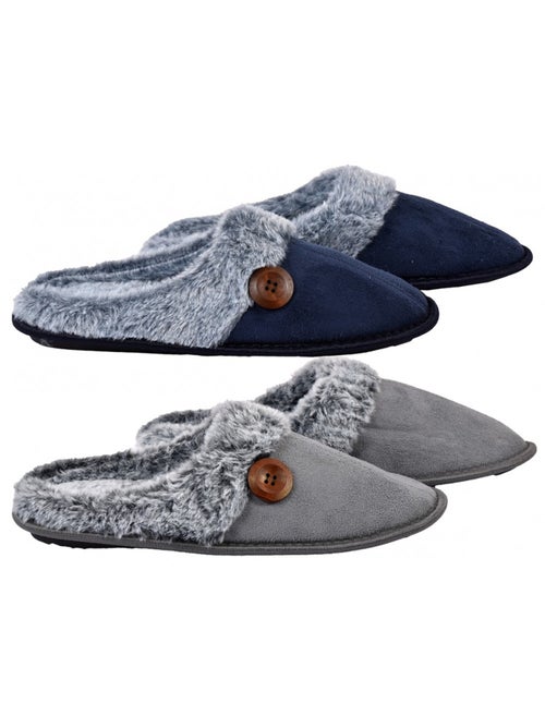 Pantoufle HOMME SUEDINE  Pack de 2 - Kiabi