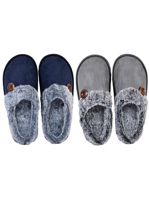 Pantoufle HOMME SUEDINE  Pack de 2 - Kiabi