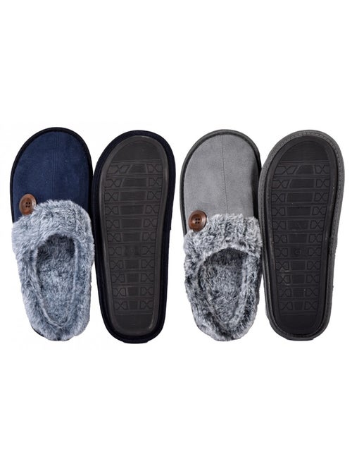 Pantoufle HOMME SUEDINE  Pack de 2 - Kiabi
