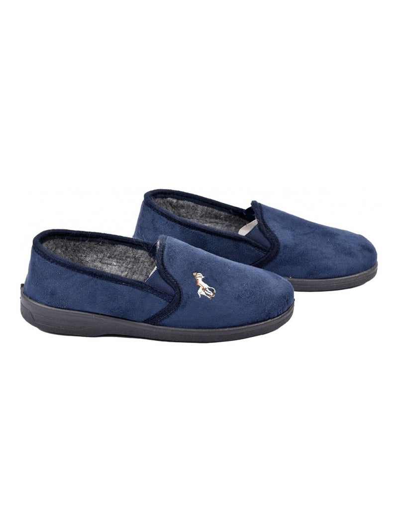 Pantoufle HOMME SUEDINE PREMIUM Bleu marine - Kiabi
