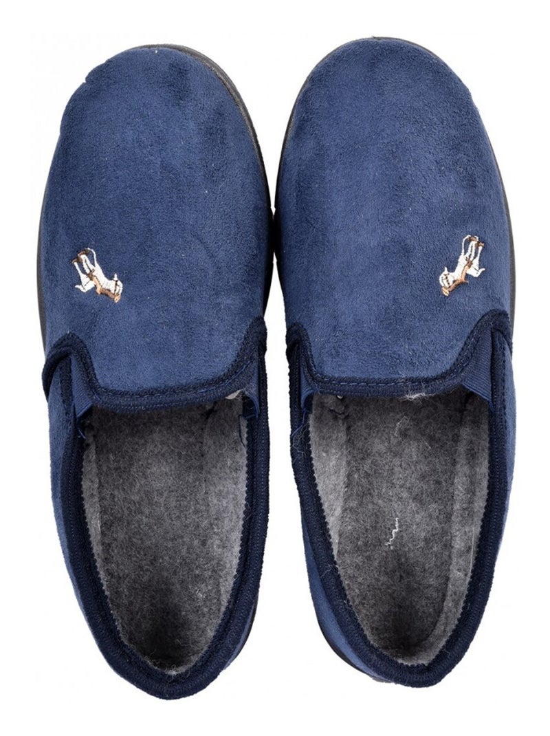 Pantoufle HOMME SUEDINE PREMIUM Bleu marine - Kiabi