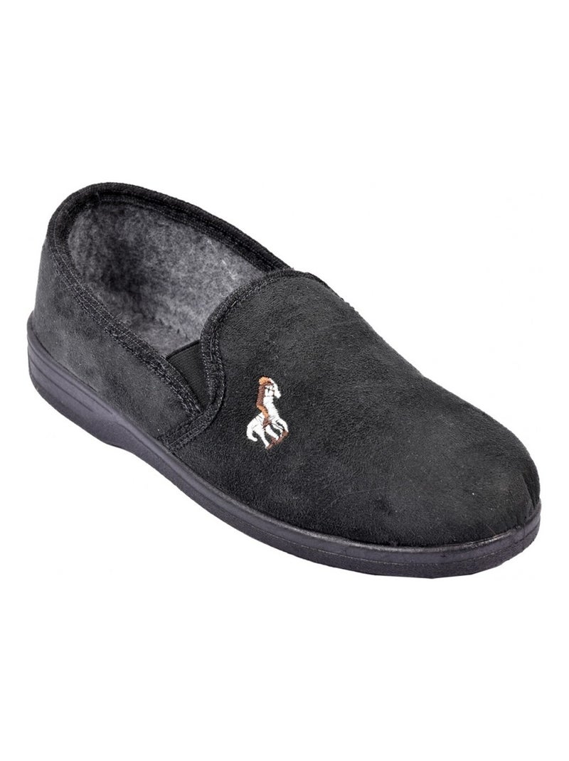 Pantoufle HOMME SUEDINE PREMIUM Noir - Kiabi