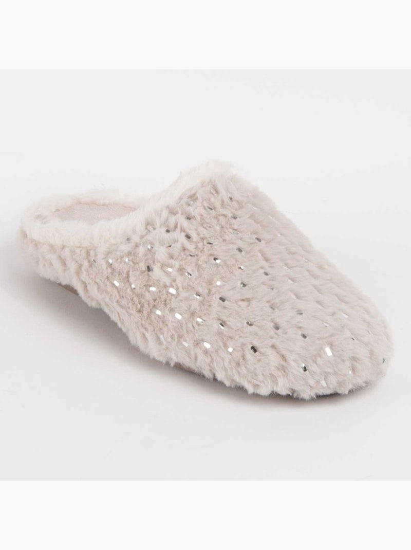 Pantoufle Tissu Montevita Beige - Kiabi