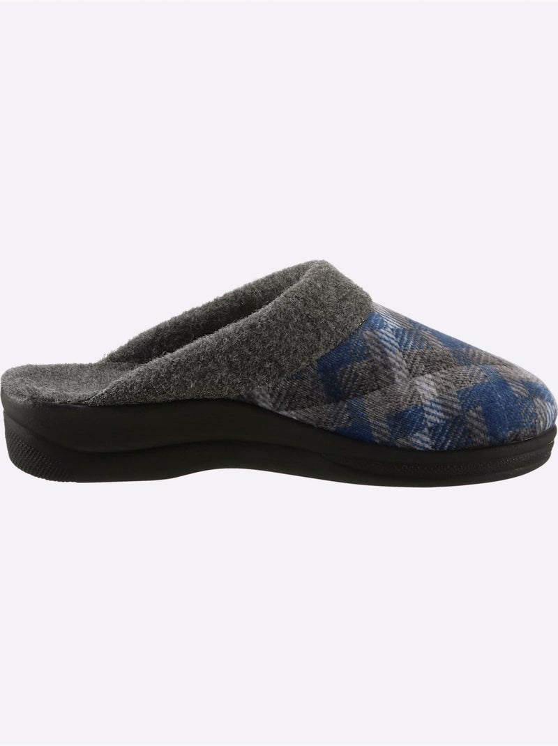 Pantoufles à motif à carreaux avec rembourrage doux et semelle flexible - taille standard - witt Bleu jean - Kiabi