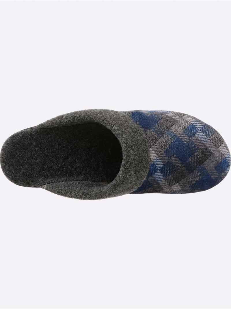 Pantoufles à motif à carreaux avec rembourrage doux et semelle flexible - taille standard - witt Bleu jean - Kiabi