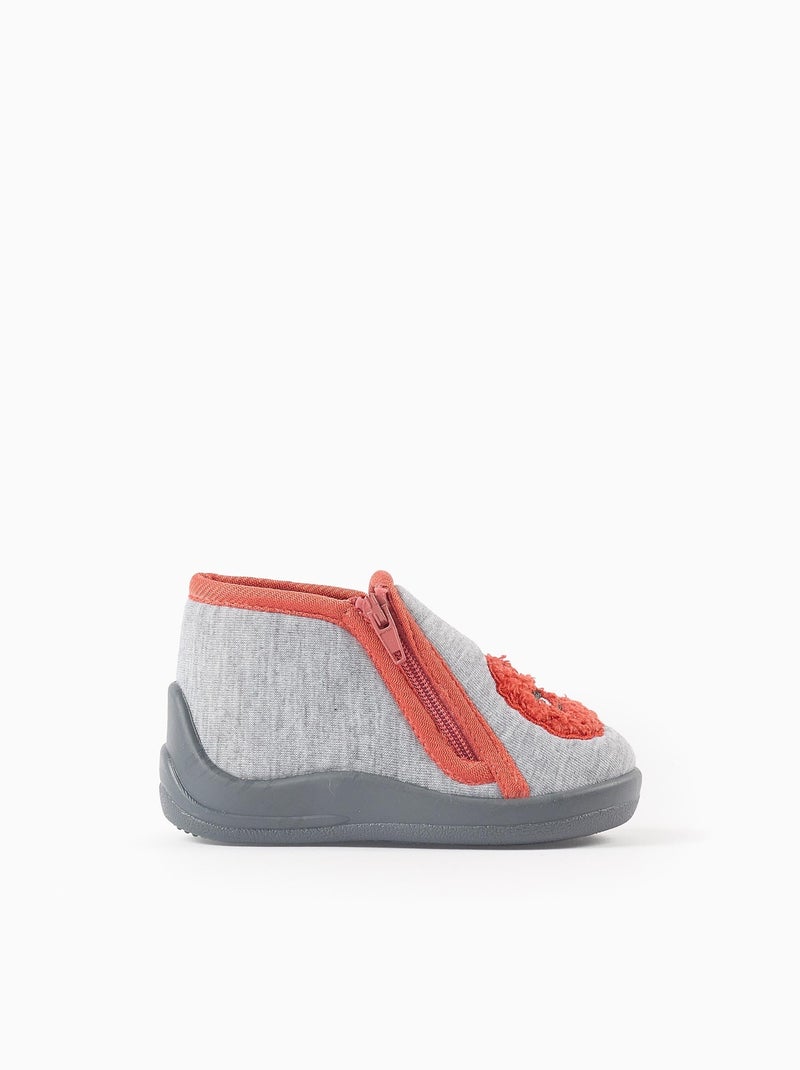 Pantoufles avec broderie Monstres d’Émotions Gris - Kiabi