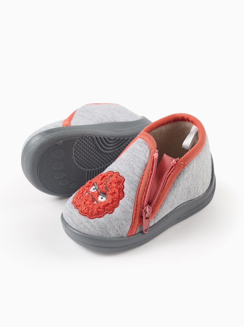 Pantoufles avec broderie Monstres d’Émotions Gris - Kiabi
