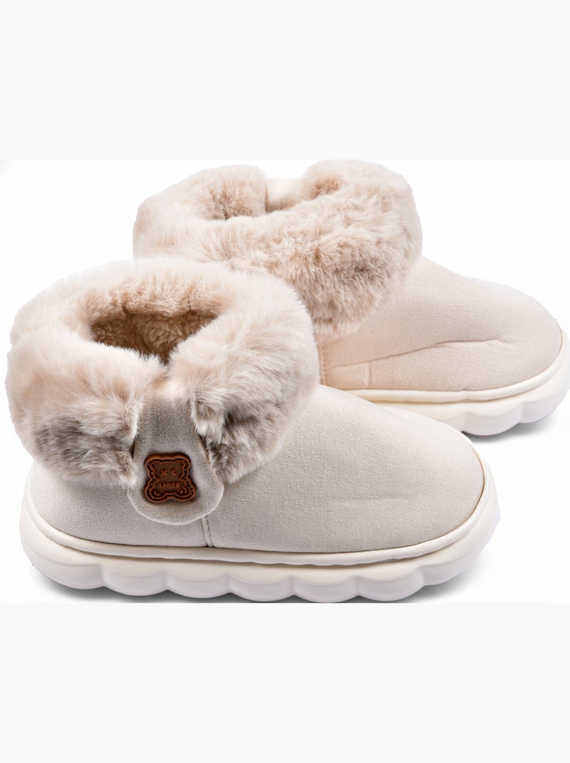 Pantoufles Bottines Fille Chaudes et Légères MP9760 Beige - Kiabi