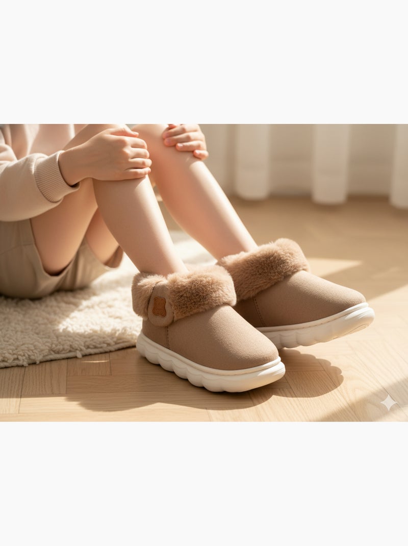 Pantoufles Bottines Fille Chaudes et Légères MP9760 Marron - Kiabi