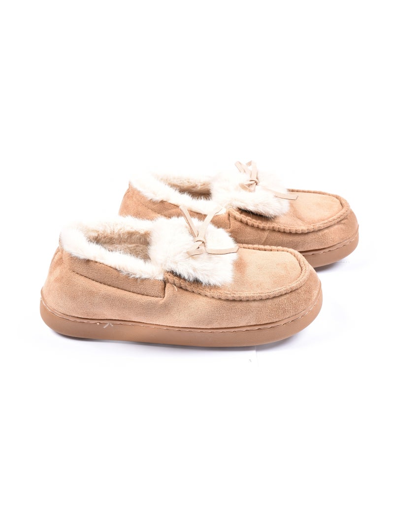 Pantoufles Charentaises femme Velours MD10154 Camel - Kiabi