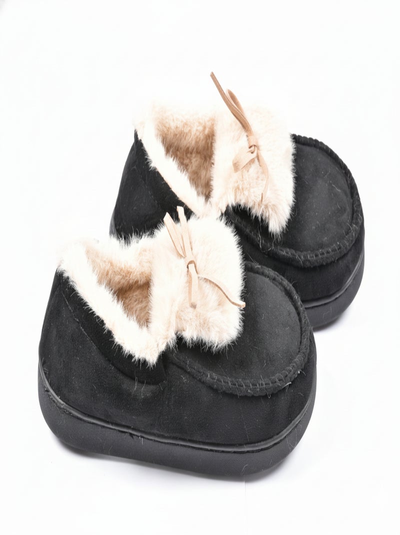 Pantoufles Charentaises femme Velours MD10154 Noir - Kiabi