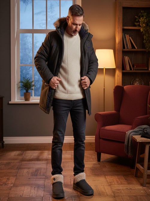 Pantoufles charentaises montantes MU10162 - Kiabi Pantoufles charentaises montantes MU10162 - Kiabi