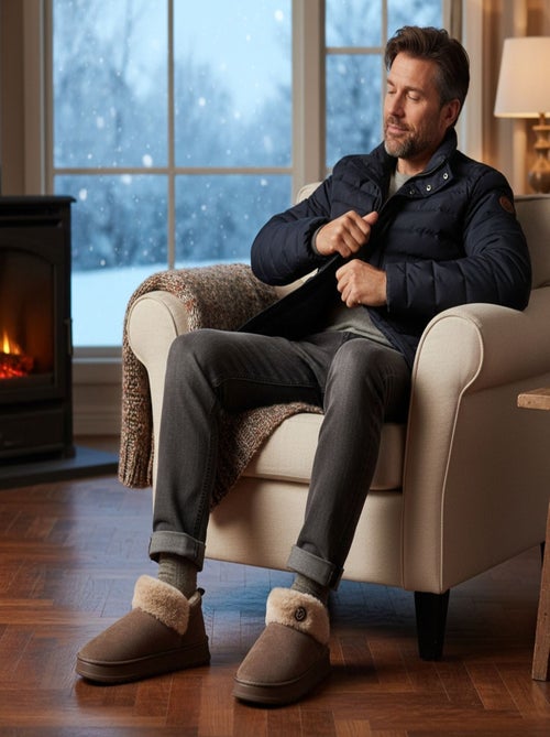 Pantoufles charentaises montantes MU10162 - Kiabi Pantoufles charentaises montantes MU10162 - Kiabi