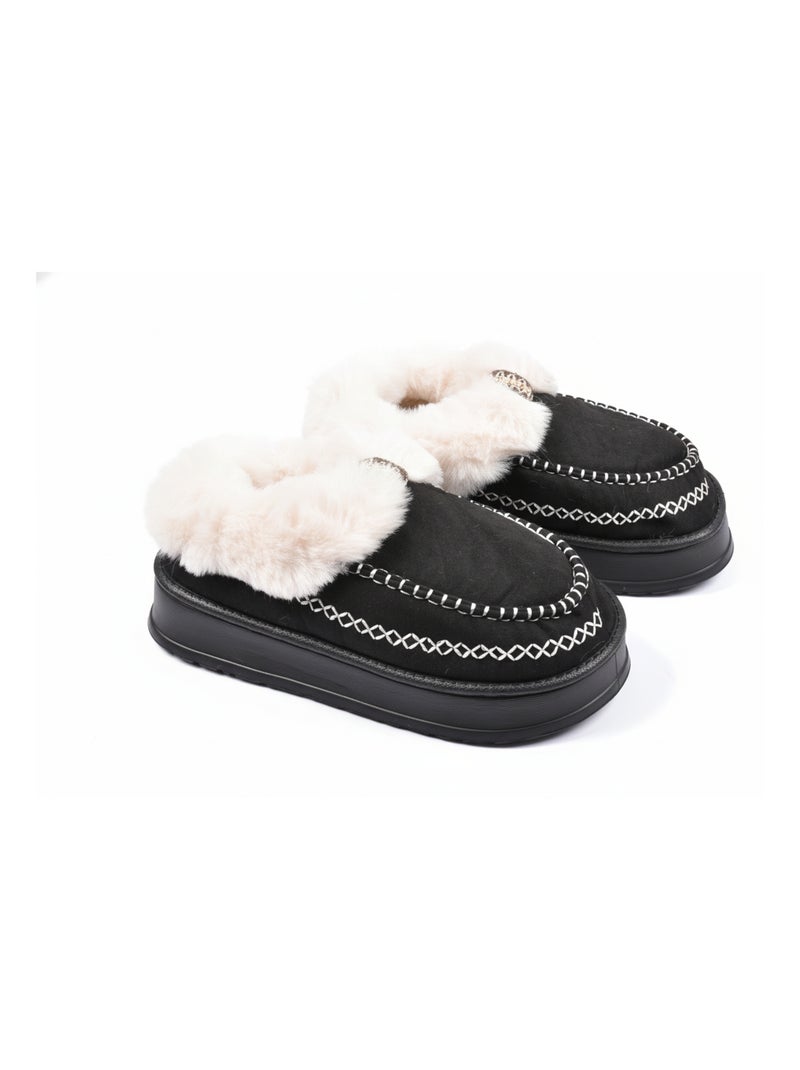 Pantoufles Charentaises Ultra Légères Sherpa MD10158 Noir - Kiabi