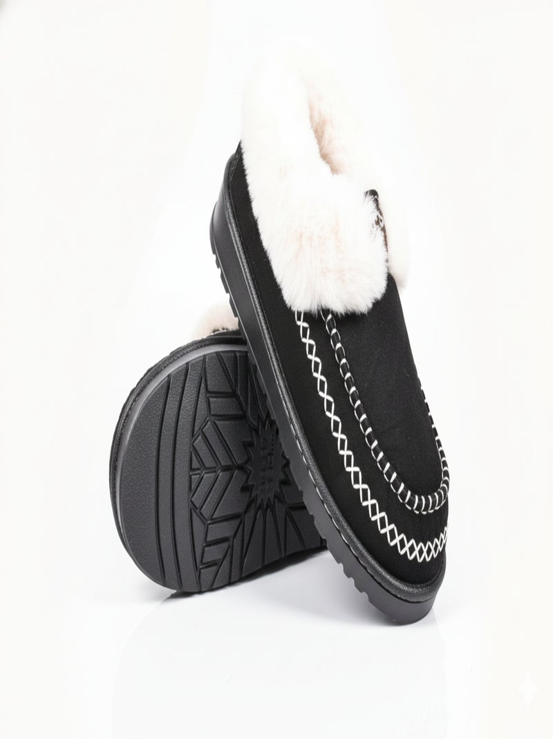 Pantoufles Charentaises Ultra Légères Sherpa MD10158 Noir - Kiabi