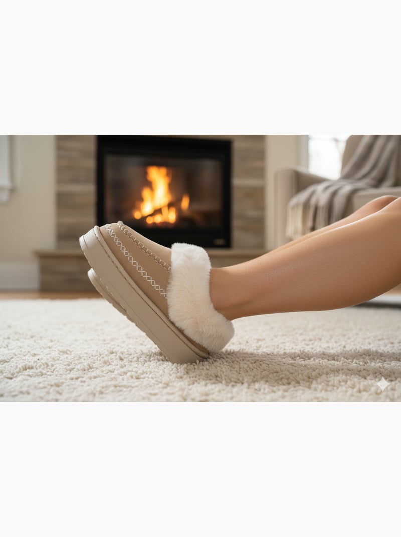 Pantoufles Charentaises Ultra Légères Sherpa MD10158 Taupe - Kiabi