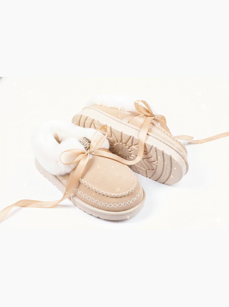 Pantoufles Charentaises Ultra Légères Sherpa MD10158 Taupe - Kiabi