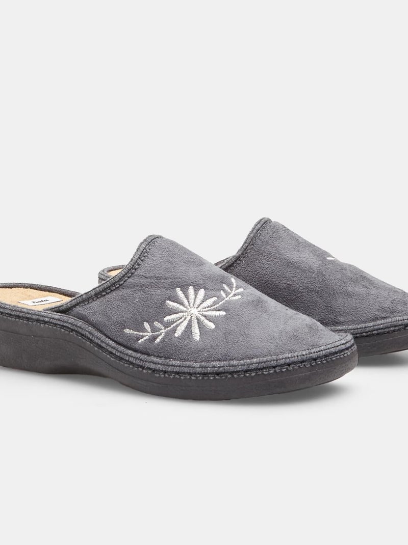 Pantoufles confortables bata Gris - Kiabi