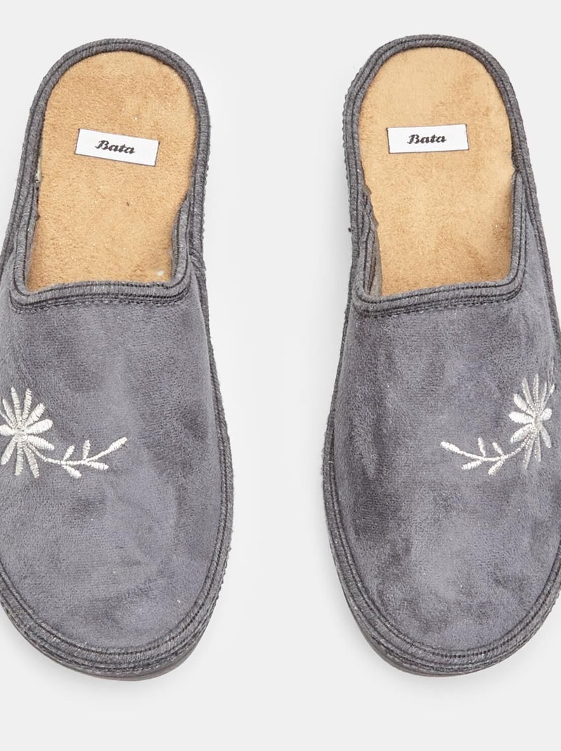 Pantoufles confortables bata Gris - Kiabi