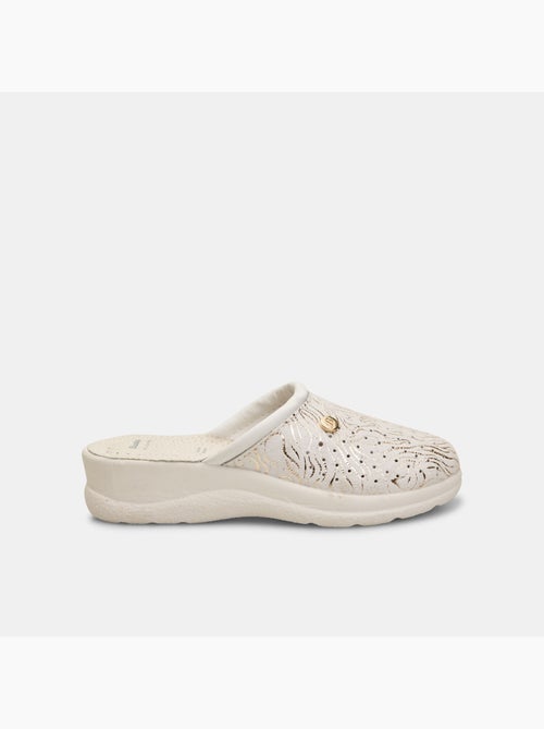 Pantoufles en cuir - Kiabi