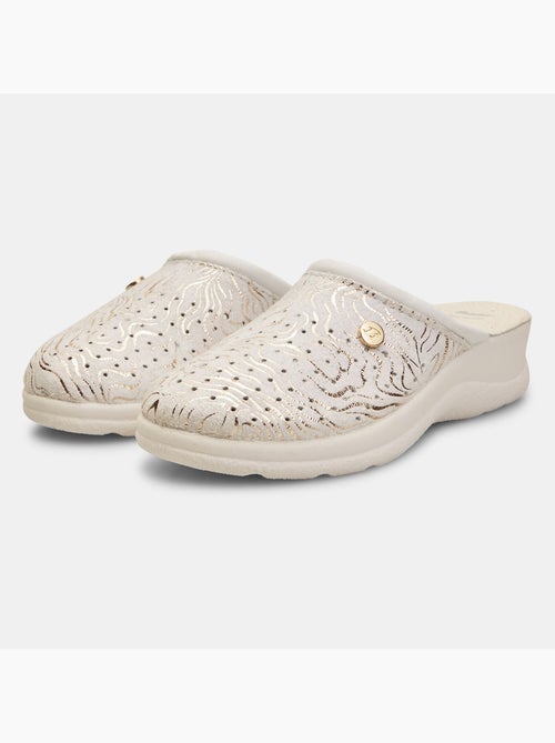 Pantoufles en cuir - Kiabi