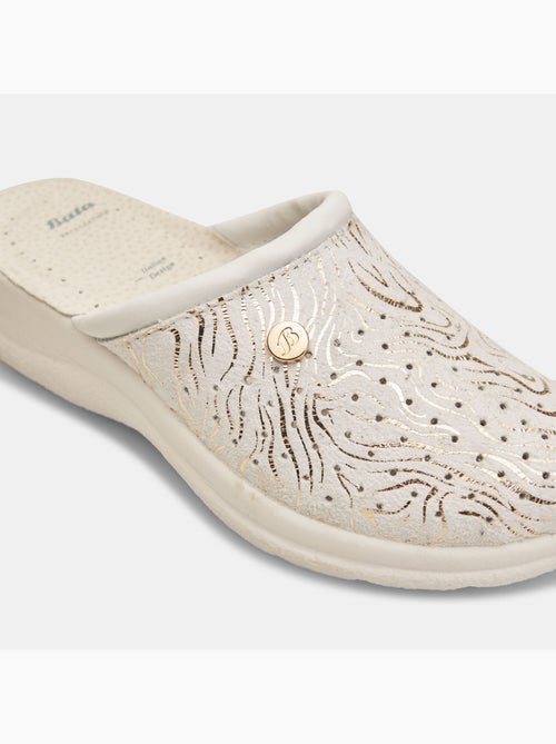 Pantoufles en cuir - Kiabi