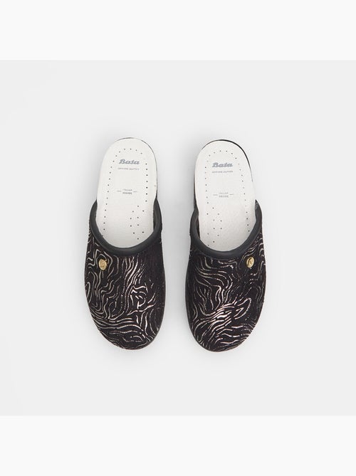 Pantoufles en cuir - Kiabi