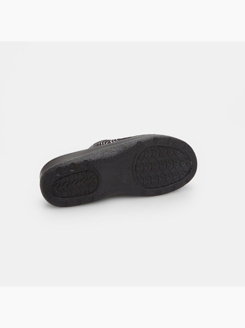 Pantoufles en cuir Noir - Kiabi