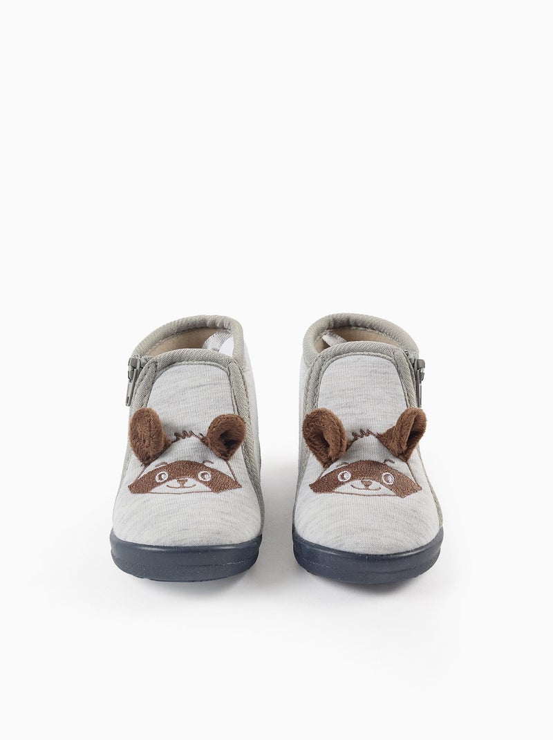Pantoufles en Jersey avec Oreilles Gris clair - Kiabi