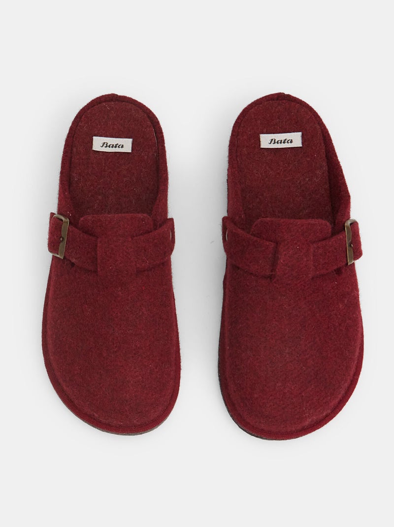 Pantoufles en tissu avec boucle BATA Bordeaux - Kiabi